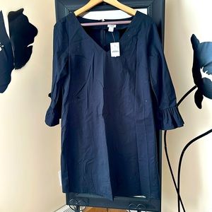 Jcrew black classics v neck dress